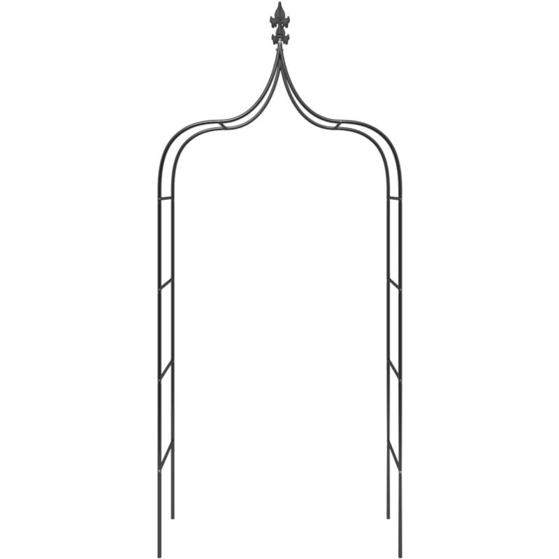 Arches de jardin 2 pcs Noir 120x38x260 cm Acier vidaXL 4