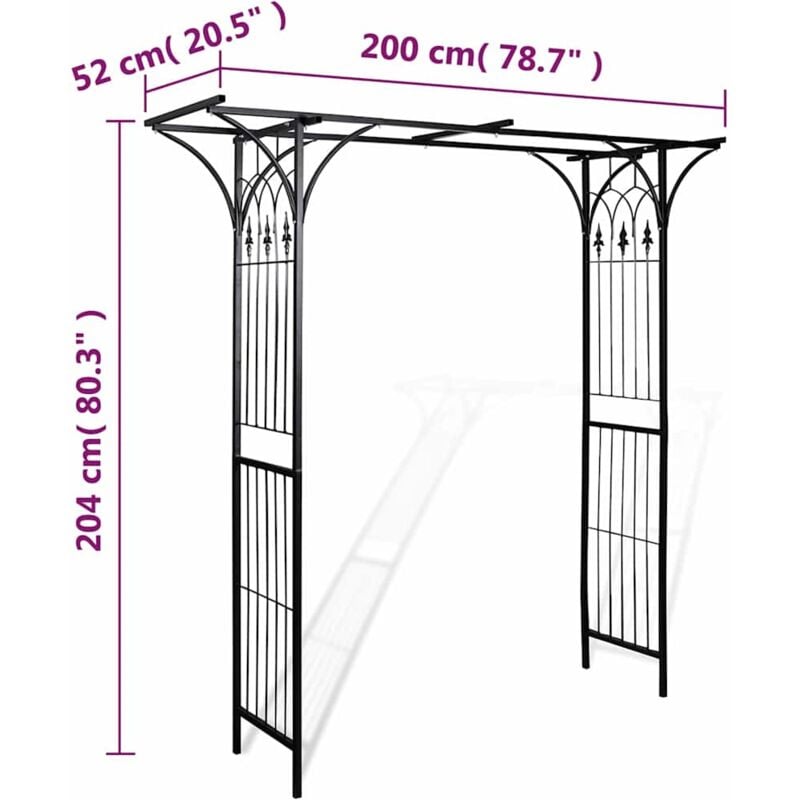Arche de jardin 200x52x204 cm vidaXL 3