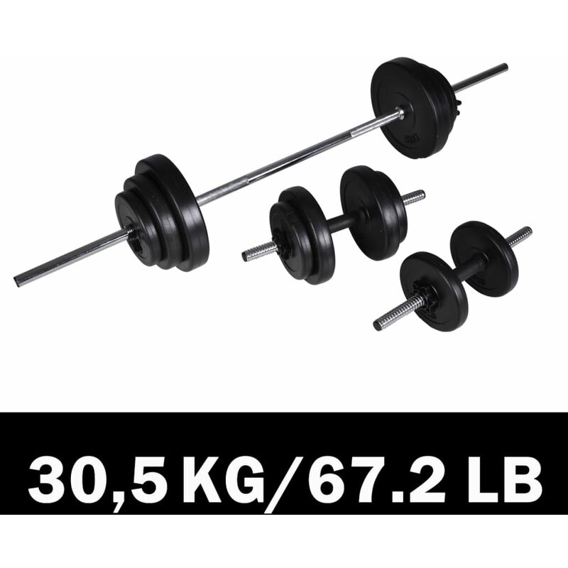 Haltère de musculation 2.5 kg à 50 kg en fonte avec poignée chromée