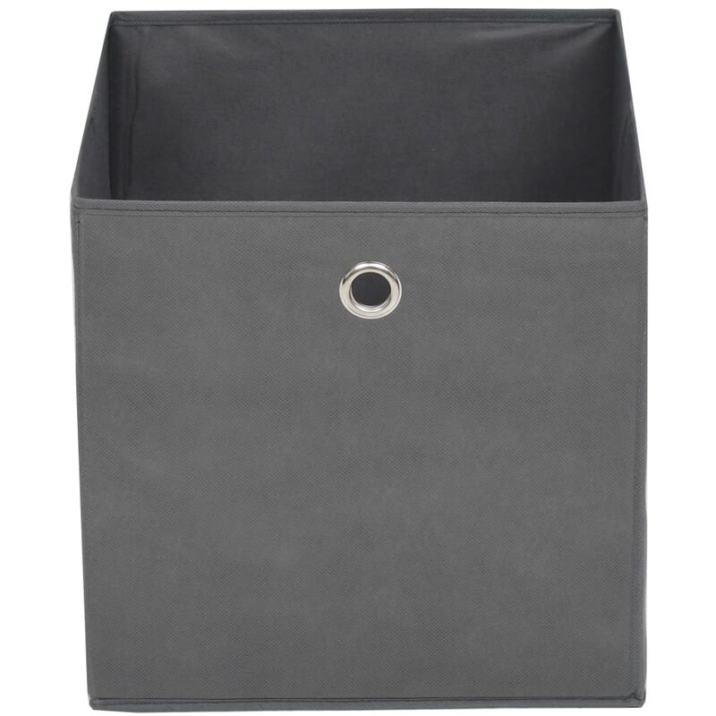 Coffre de rangement Bac de rangement - avec couvercle 4 pcs Noir 32x32x32  cm Tissu élégant ♫54688