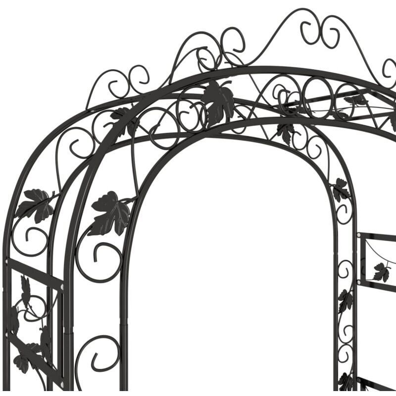 Arche de jardin Noir 116x45x240 cm Acier vidaXL 2