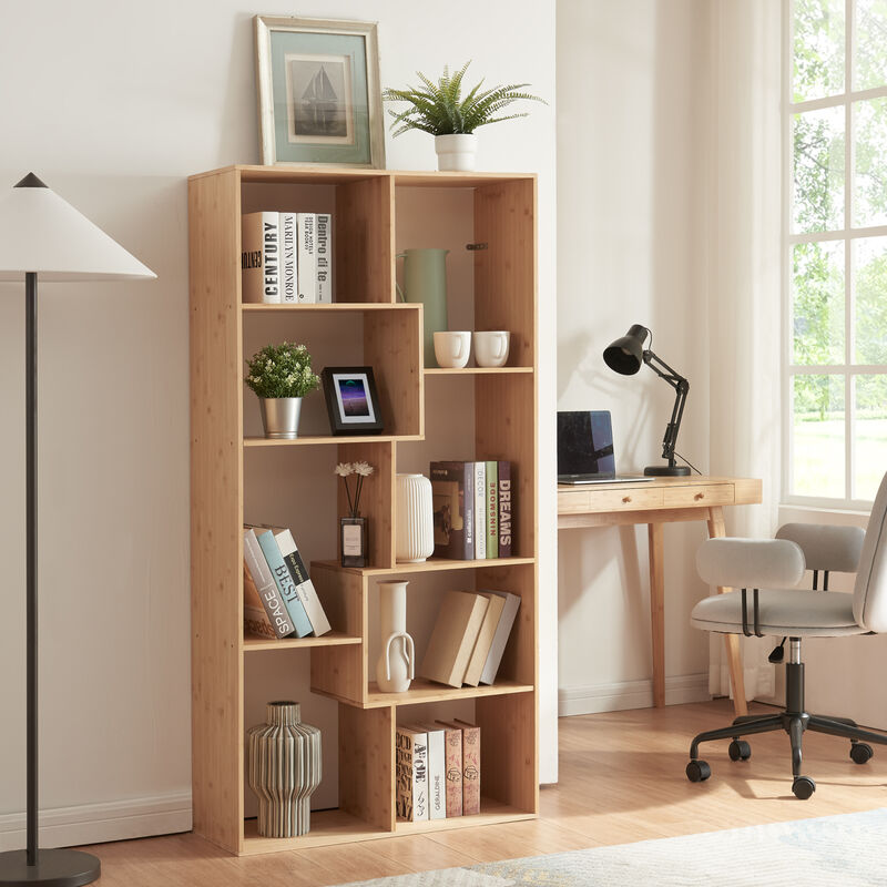 Organisateur Bureau Relaxdays 3 Tiroirs Bambou & MDF | Rangement Fournitures 13,5x33x21 Cm