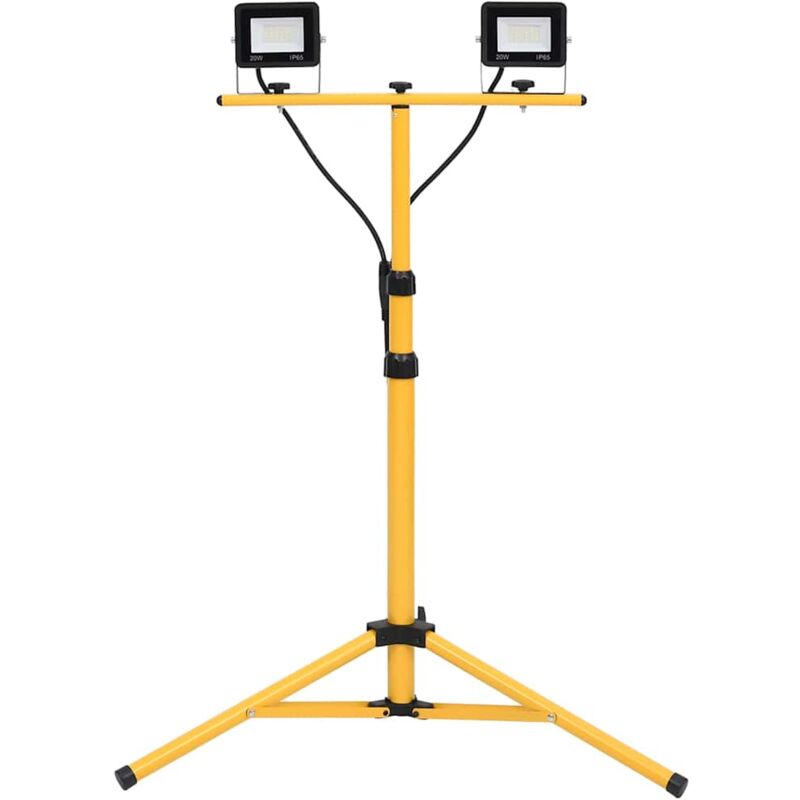 vidaXL Projecteur à LED avec trépied 2x20 W Blanc froid