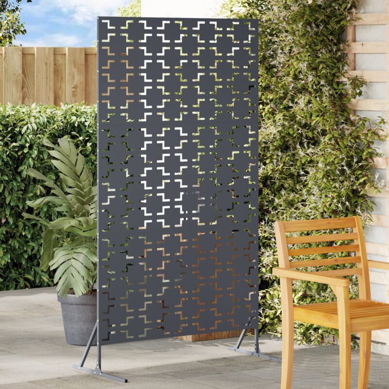 Paravent Jardin Outsunny 4 Panneaux 221x172 Cm - Cloison Séparation Crème Pour Terrasse