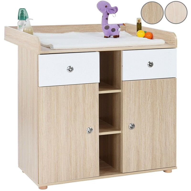 Infantastic® Commode à Langer - avec 2 Tiroirs et 3 Compartiments Ouverts,  50 x 93,5 x 88 cm, en Blanc - Table, Plan à Langer, pour Bébé, Chambre  d'Enfant : : Bébé et Puériculture