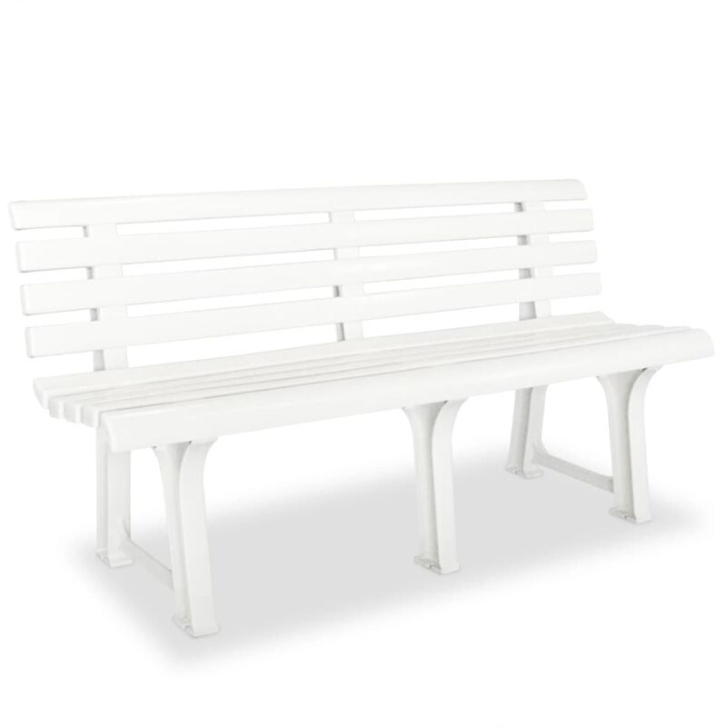 VIDAXL Banc de jardin 145,5 cm Plastique Blanc pas cher 