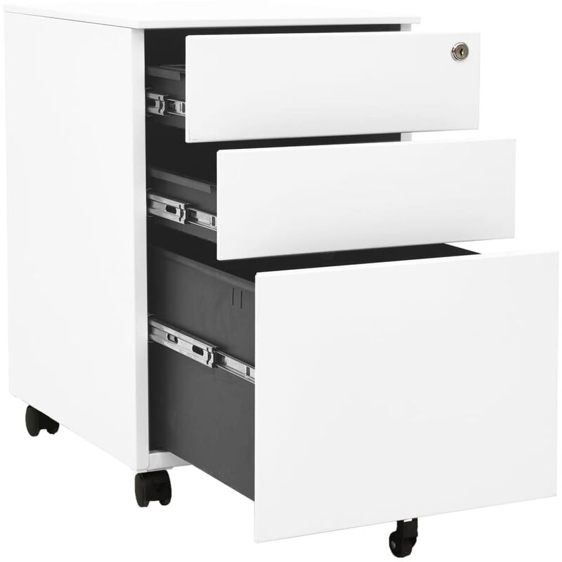 Costway support d'imprimante mobile avec 3 tiroirs et 2 compartiments,  caisson de bureau à 4 roulettes avec barre de suspension pour a4 lettre  document, 81 x 41 x 66 cm (café) - Conforama