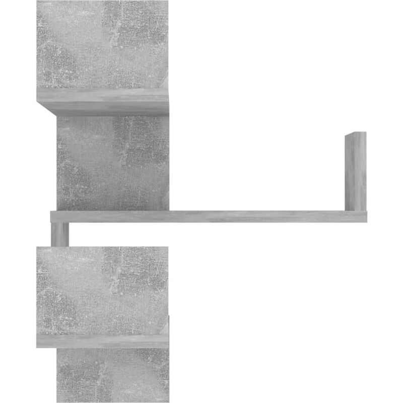 Lot de 2 colonnes de rangement Murales H80 cm - Décor Chêne et Gris  Barcelona