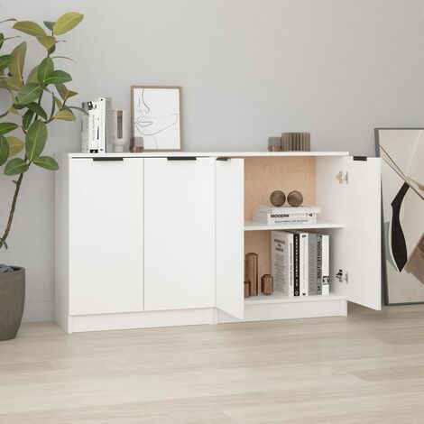 Vidaxl – Buffet 2 pcs blanc 60x30x70 cm – Bois d'ingénierie – Armoire multifonctionnelle avec grand espace de rangement – Facile à nettoyer (1/5)