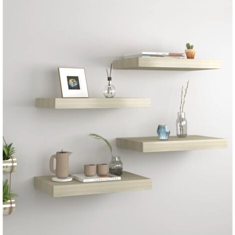 Étagères murales flottantes 4 pcs chêne 40x23x3,8 cm MDF vidaXL