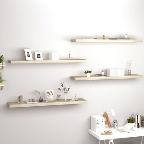 vidaXL Étagères murales flottantes 4 pcs chêne 120x23,5x3,8 cm MDF