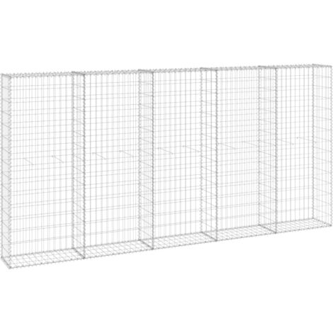 Vidaxl – Mur en gabion avec couvercles 300x30x150 cm – Acier galvanisé antirouille – Grande capacité de charge – Installation professionnelle recommandée