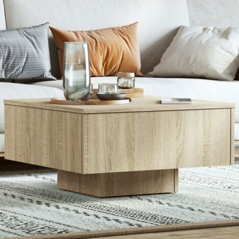 Vidaxl – Table basse fixe chêne sonoma 60x60x31,5 cm – Bois d'ingénierie durable – Surface facile à nettoyer – Pour salon et salle à manger