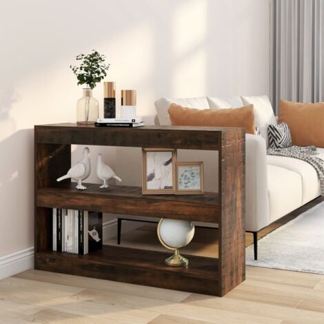 Vidaxl – Bibliothèque séparateur de pièce chêne fumé 100x30x72 cm – 5 étagères – Design élégant pour rangement et décoration (1/6)
