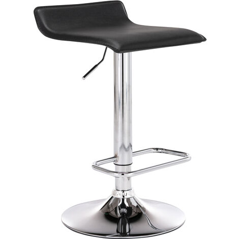 Tabouret de bar Dyn en similicuir avec pied en métal Noir