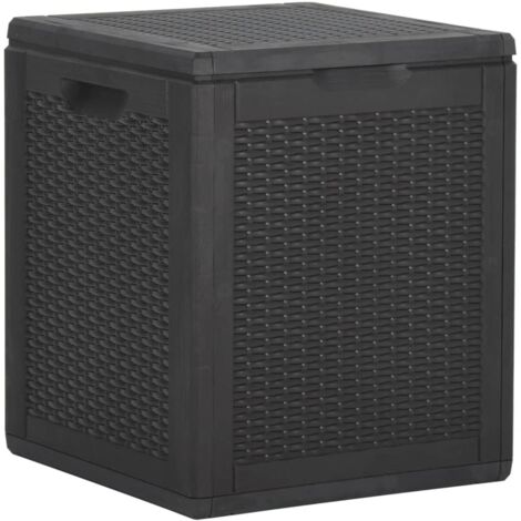 Vidaxl – Coffre de jardin 90L – Résistant aux intempéries – Matériau PP léger – Design discret pour extérieur – Rangement coussins et accessoires