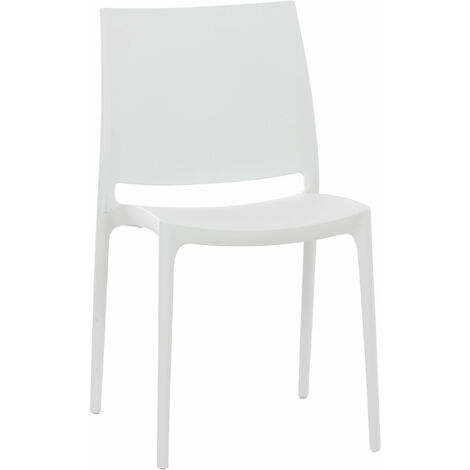 CLP – Chaise pliante empilable en polypropylène blanc – Résistante aux UV – Hauteur d'assise 45 cm – Idéale pour événements extérieurs (1/5)