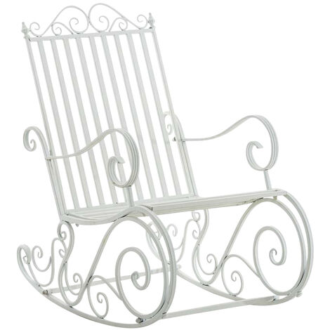 CLP – Chaise à bascule rustique en fer – Hauteur 94 cm – Largeur 56 cm – Confort optimal pour intérieur et extérieur