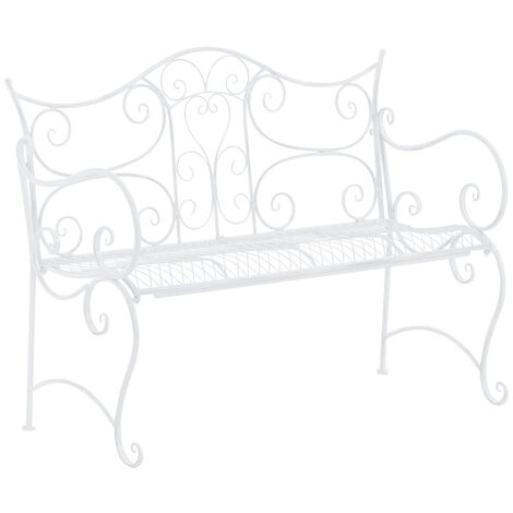 CLP – Banc de jardin antique Tara en fer forgé – Dimensions 113x47cm – Hauteur 89cm – Assise 108x41cm – Facile à monter