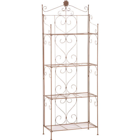 Etagère de rangement pliable Lenja avec 4 niveaux Marron antique