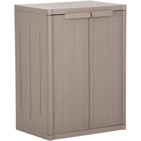 Vidaxl – Armoire de jardin marron 65x45x88cm – 100% PP durable – 2 étagères – Aspect bois – Pour espaces extérieurs