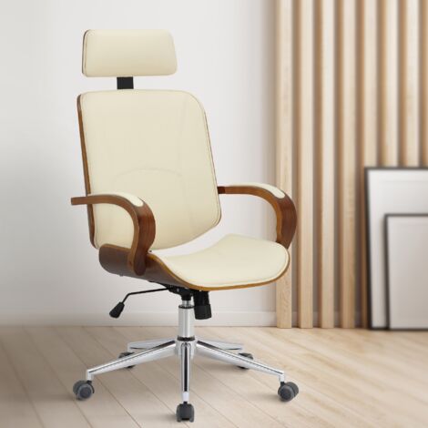 Chaise de bureau - Similicuir & Métal - Noyer / Noir - Lugo