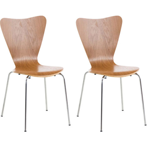 Chaise de salle à manger ensemble 2 pcs empilables en bois et en métal différentes couleurs Couleur : Chêne (1/5)