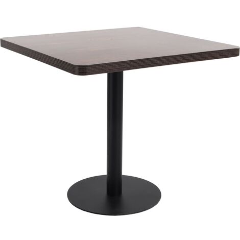 Vidaxl – Table de bistro 80x80 cm en MDF – Pied en acier – Facile à nettoyer – Pour intérieur et extérieur