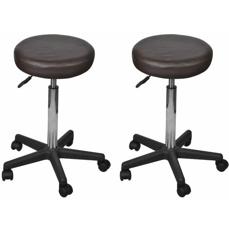 vidaXL Office Stools 2 pcs Brown 35,5x84 cm Faux Leather (2x240473)