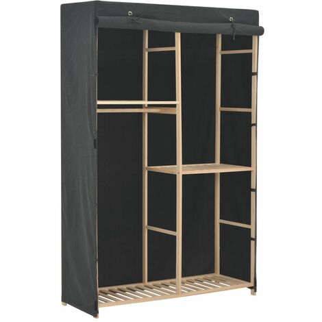 Garde-robe à 3 niveaux Gris 110 x 40 x 170 cm Tissu vidaXL