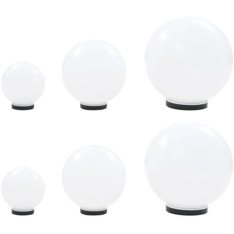 6 pcs Jeu de lampe boule à LED PMMA sphérique 20/30/40 cm vidaXL