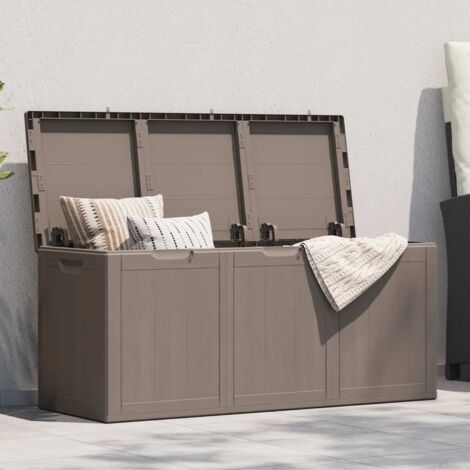 vidaXL Boîte de rangement jardin 270L Marron PP Rotin