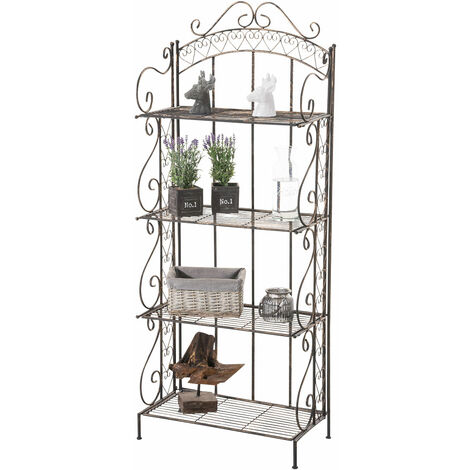 CLP – Étagère à plantes en fer forgé – 4 niveaux de rangement – Dimensions 153x61x33 cm – Pliable pour un rangement optimal