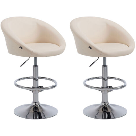Lot de 2 tabourets de bar Miami V2 similicuir Crème (1/5)