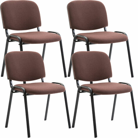 Lot de 4 chaises visiteur Ken en tissu Marron (1/3)