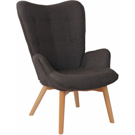Élégant fauteuil de salon élégant moderne dans le tissu Chesterfield Diverses couleurs Couleur : Gris foncé (1/6)