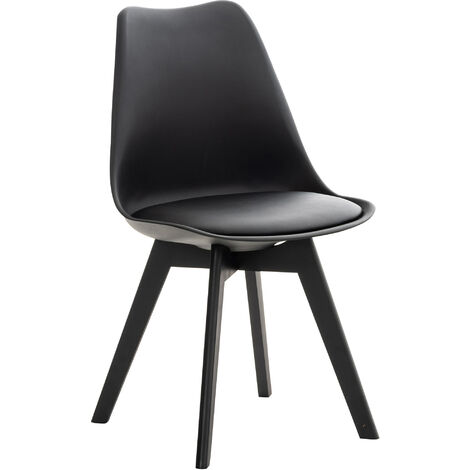 CLP – Chaise de salle à manger moderne en polyuréthane – Design scandinave – Pieds en bois de hêtre – Confort optimal pour usage prolongé (1/6)