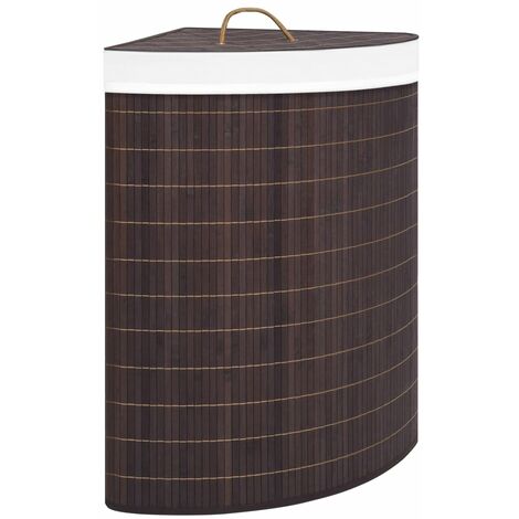 vidaXL Bamboo Corner Laundry Basket Brown 60 L