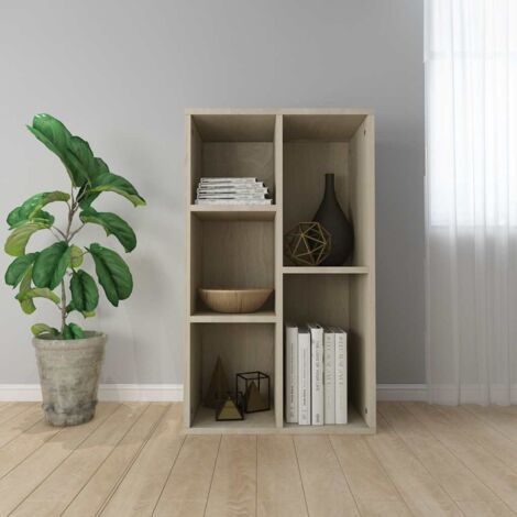 vidaXL Book Cabinet/Sideboard Sonoma Oak 50x25x80 cm Engineered Wood (1/8)