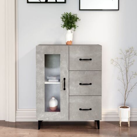 Buffet gris béton 69,5x34x90 cm bois d'ingénierie vidaXL