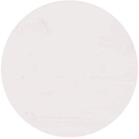 Vidaxl – Dessus de table rond blanc 50 cm – Bois de pin massif – Épaisseur 2,5 cm – Pour tables à manger et basses