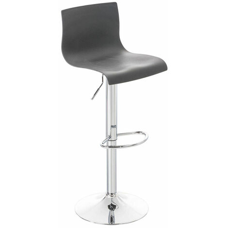 Tabouret de bar Hover Réglable en Hauteur Assise Plastique Gris Métal chromé (1/8)