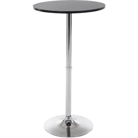 Table de support rond moderne pour bar avec étagère en bois différentes couleurs colore : NOIR (1/5)