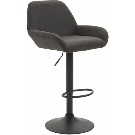 Tabouret de tissu élégant avec jambe et repose-pieds noires différentes couleurs colore : gris foncé