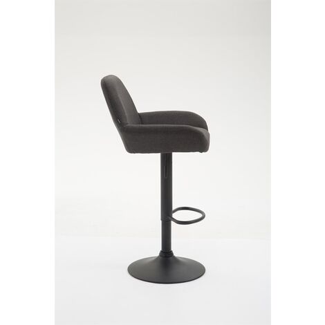 Tabouret de tissu élégant avec jambe et repose-pieds noires différentes couleurs colore : gris foncé