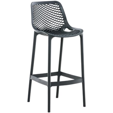 CLP – Tabouret de bar haut ergonomique – Dossier incurvé et protections de sol – Résistant aux UV – Hauteur 105 cm – Matériau plastique (1/5)