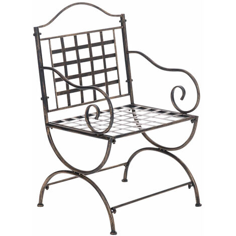 CLP – Chaise de jardin Lotta – Design intemporel – Hauteur d'assise 43 cm – Accoudoirs fixes – Dossier robuste en métal (1/5)