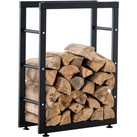 Porte-bûches pour bois de cheminée Keri V2 noir (1/5)