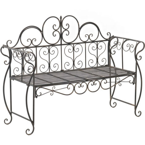 CLP – Banc de jardin Minna – Métal thermolaqué résistant aux intempéries – Style Art nouveau – Assise confortable pour 2 personnes (1/5)