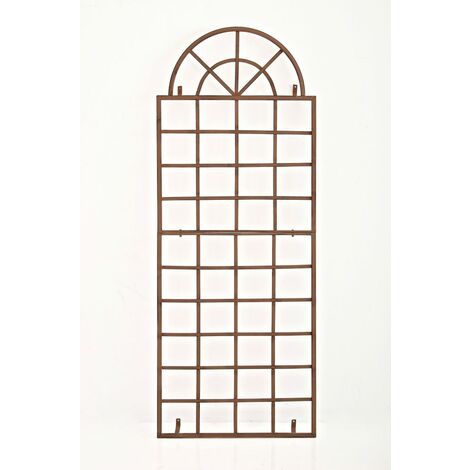 CLP – Treillis en fer avec fixation murale – Hauteur 180 cm – Finition patine antique pour plantes grimpantes – Stable et facile à assembler